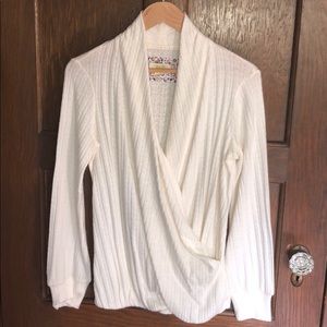 Rafela Hacci Surplice Top From Anthropology